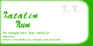 katalin nun business card